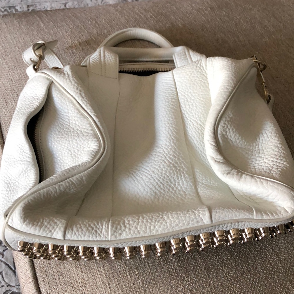 ALEXANDER WANG 'Rocco' White Studded Duffle Bag